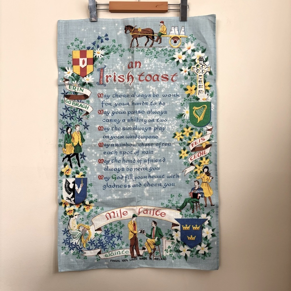 Vintage linen dish towel